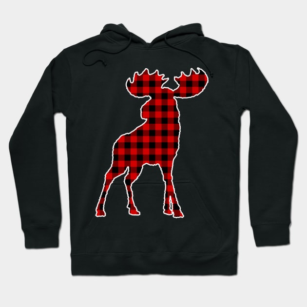 Buffalo Plaid Moose Christmas Gift Hoodie by KawaiinDoodle